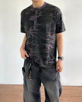 カモフラージュヘンリーネックショートスリーブTシャツ