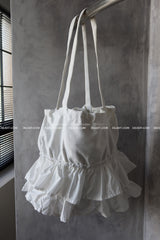 frill cotton big shoulder bag