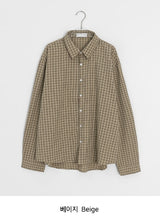 [unisex] シルミチェック長袖シャツ