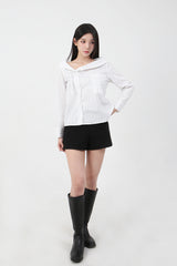 Stripe Offshoulder Blouse_white