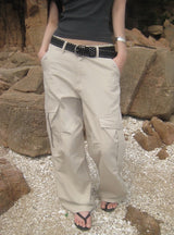 Haeran Two-Buckle Big Cargo Pocket Wide Pants
