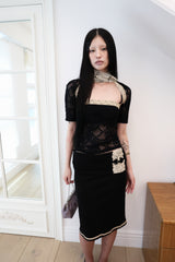 [香] Belle Lace Midi Skirt (3-way) (Black)