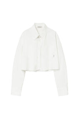 ファーストレタークロップシャツ, White
