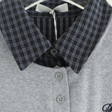 Check collar layered polo shirt 231330477