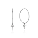 Key Hoop Ring 925 Silver Earring E032-02H (Worn by Mi-Joo)