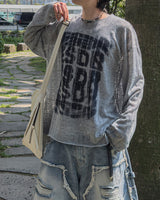 ルネラペインティングシースルーニット