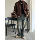 [Unisex] Oil semi wide denim pants