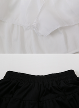 #Lace Tiered Mini Skirt (2color)