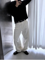 [4계절] Wide cotton curved pants(3color)