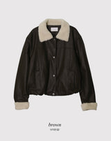 #BY Boa Collar Leather Blouson (2color)