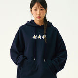 [UNISEX]3ペインティングフラワースマイルフーディー
