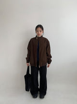 ユサキ ハリントン ボタン ブルゾン ジャケット