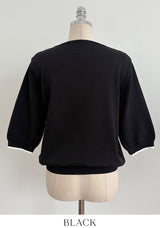 Roven Color Matching Collar Half-Length Knit