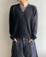 Inset Layered V-neck Knit