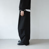 webbing belted cotton wide pants