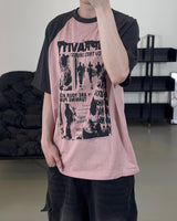 パンク ラグラン 半袖Tシャツ