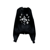 dirty two-way open hoodie