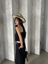 Ethnic Parts Black Wide Pants