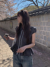 ポシン サイドカット ヴィンテージウォッシュ デニムパンツ