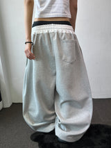 Seazny Contrast Side Pintuck Balloon Pants with Keyring 4color