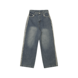FRINGE DENIM PANTS