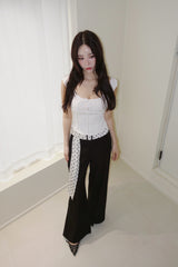 Daisy White Punching Sleeveless T-shirt