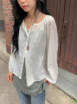 Kirina Loose Fit Balloon Sleeve Summer Blouse