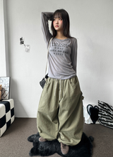 トゥリカーペンターリベットバルーンコットンウォッシュドロングパンツ4カラー