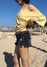 ROUGH LOW DENIM SHORTS