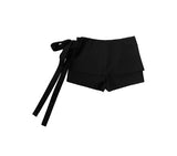 Micon Ribbon Strap Mini Skirt Pants