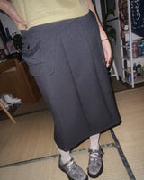 (3color) Pocket Wrap Belt Flare Midi Skirt