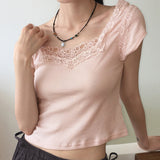Notter Double Lace Square Short Sleeve T-shirt