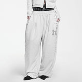 Simple One Tuck String Pants_WHITE MELANGE
