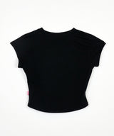 グラフィッククロップTシャツ ブラック