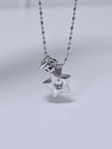 All surgical steel wave black star necklace