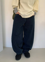 Hibom Washing Wide Balloon Denim Pants