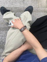 Bohemian leather layered bracelet 