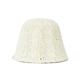 VZ Label Cable Knit Bucket Hat / Ivory