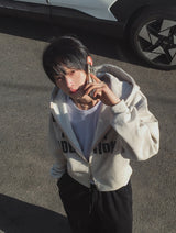アディクションバックプリントフーディジップアップ