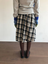 Grunge Button-Up Checkered Skirt (2 Colors)