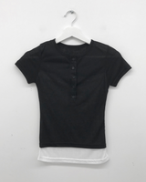 チューブ レイヤー ヘンリーネック Tシャツ (3color)