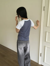 Sec 33 プリンティドセミクロップ半袖Tシャツ