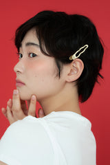 [2SET] metal wave hair pin - gold