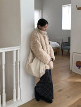 Tigent Peach Fuzz Check Long Skirt