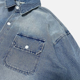 LMN Levan ブラッシュツーポケットデニムシャツ (sand blue)