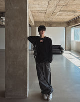 Cozy volume cut denim pants