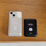 マグセーフケース＆キャットリボンシルバーカードウォレットセット