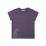 ミュージックノートホットフィクスTシャツ パープル