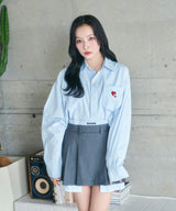 UNISEX 2WAYハートシャツ ブルー