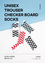 [3PACK] 1507 Unisex Trouser Checker Board Socks - Color Pack